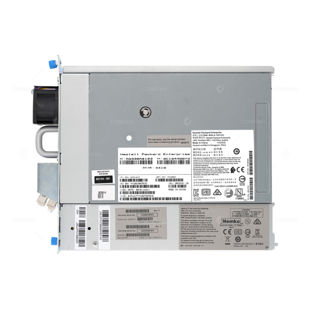 882184-001 HP HH LTO8 FC TAPE DRIVE FOR MSL 4048 Q6Q67A, 01PL417, BRSLA-7HFO-DC